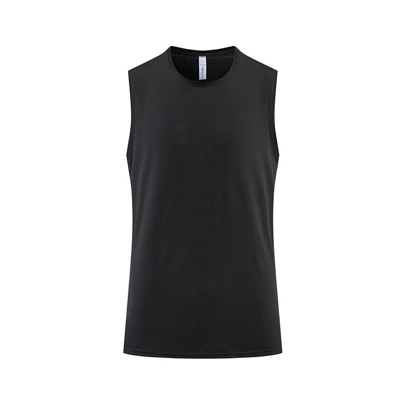 Men Vest Gym Clothing Bodybuilding Sleeveless Shirt Workout Sports Singlets Black